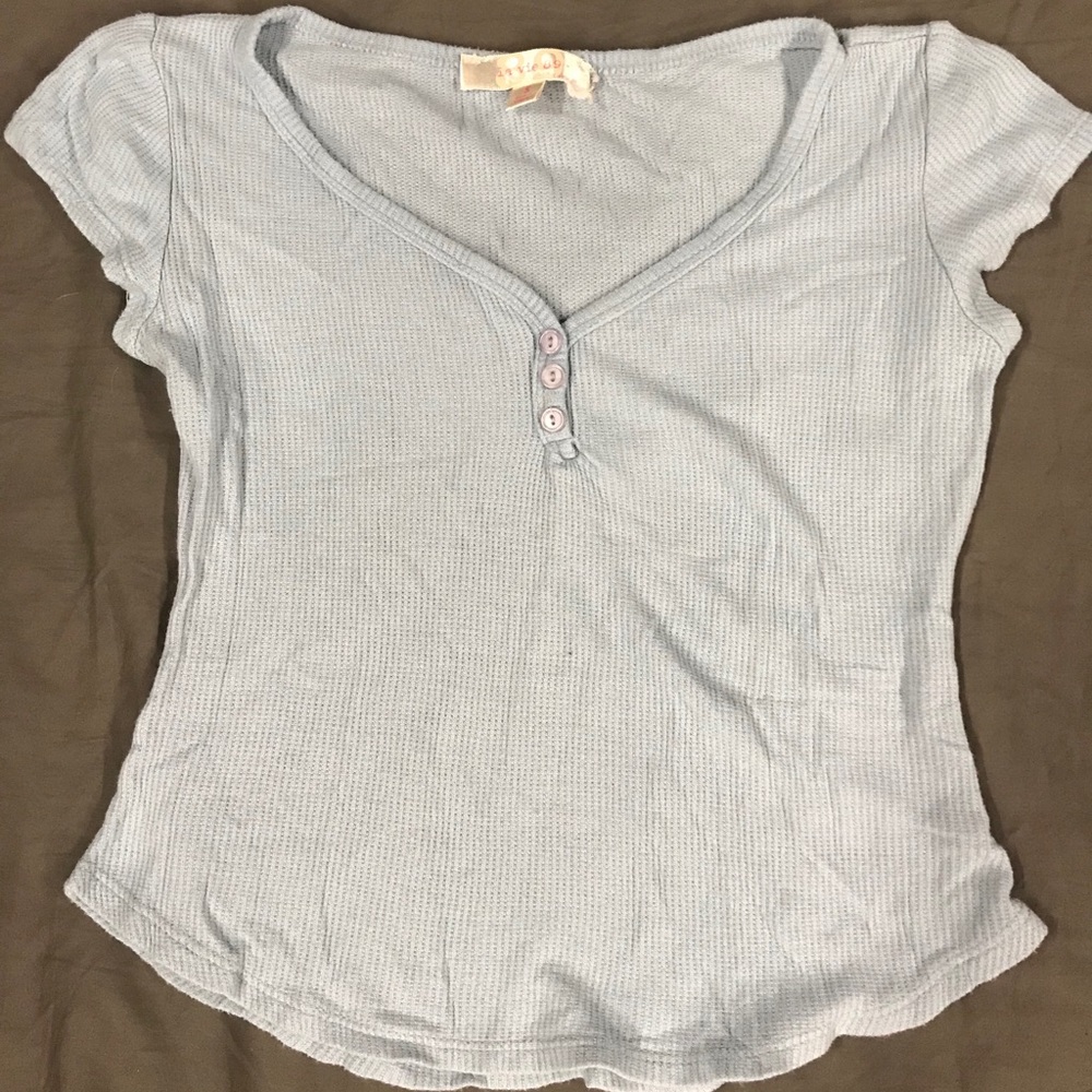 Blue Cropped Short Sleeve - Size S